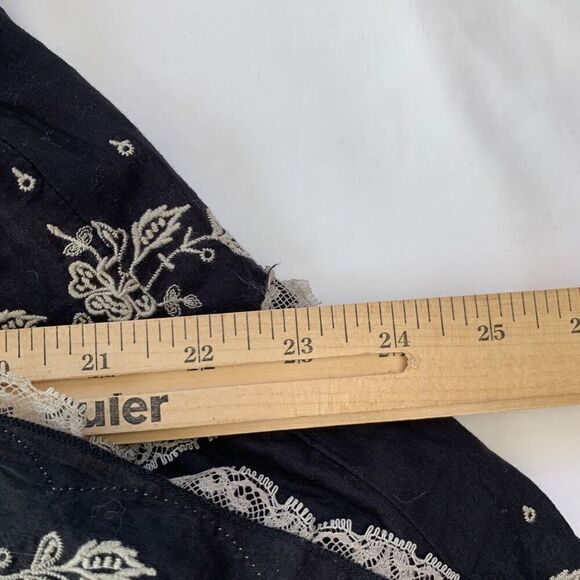 Free People Ruffle Lace Tiered Mini Dress 0 XS Black Dark Romantic Whimsygoth - Picture 12 of 12